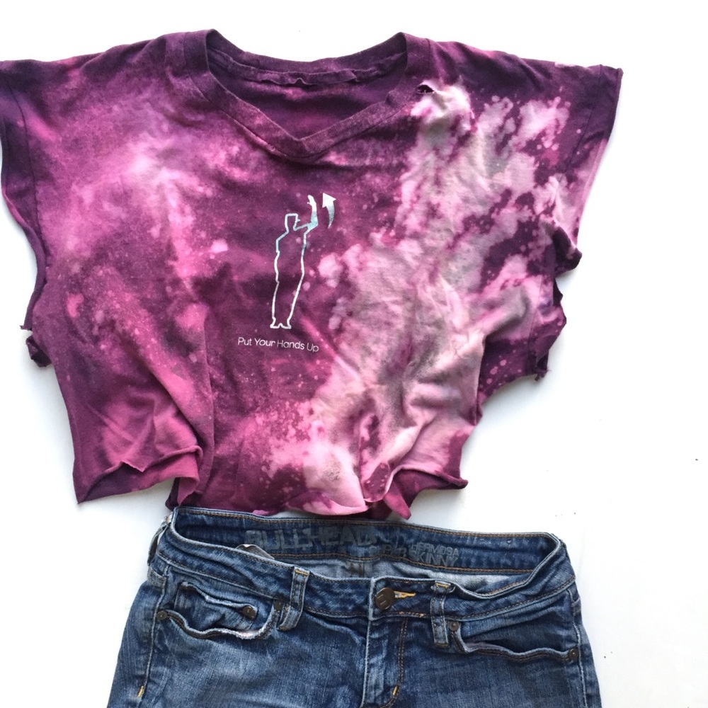 Dance Central Purple Grunge Crop Top
